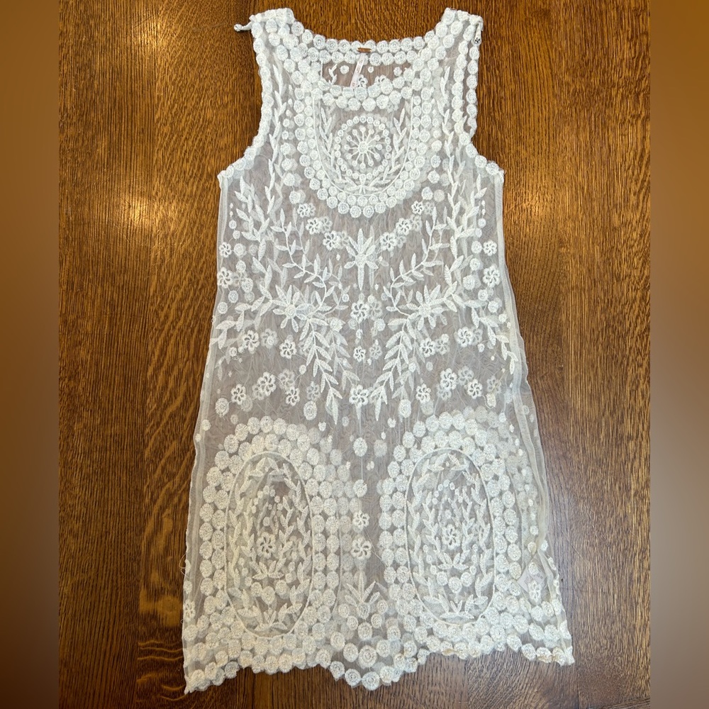 Free People mesh Boho mini dress. Size XS.